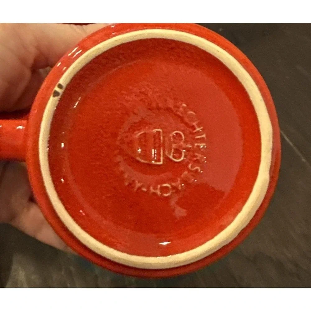Waechtersbach Christmas Tree 5 Cup Red Ceramic Teapot Sugar Creamer Set Germany